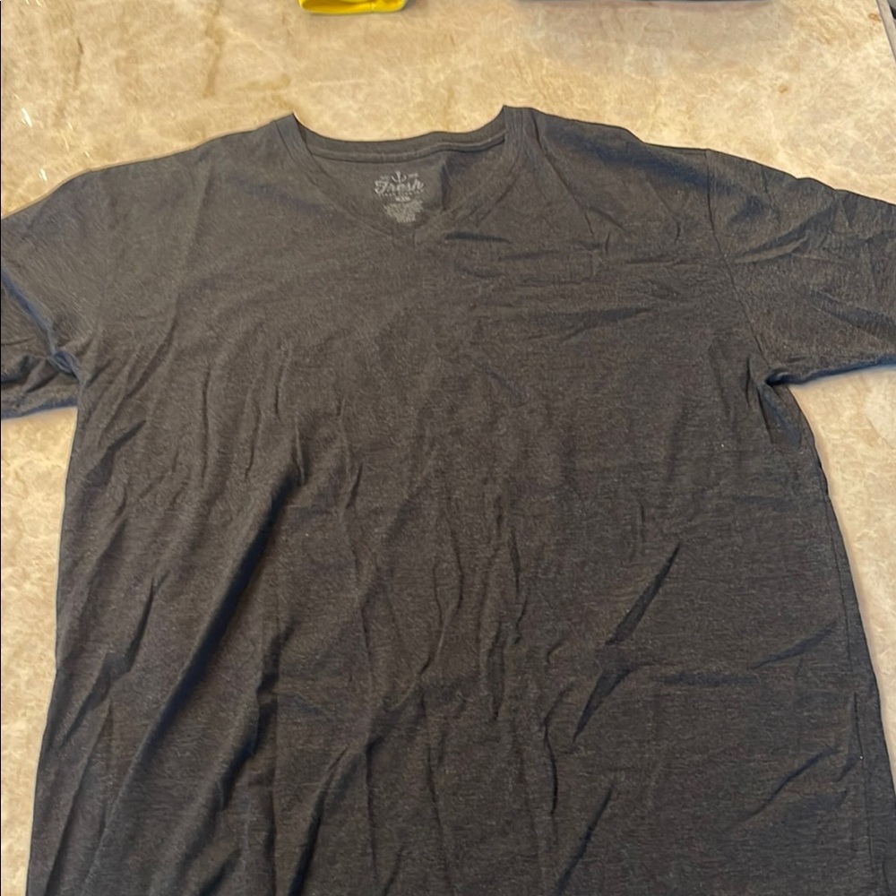 Gray Short Sleeve Tee Cotton Blend